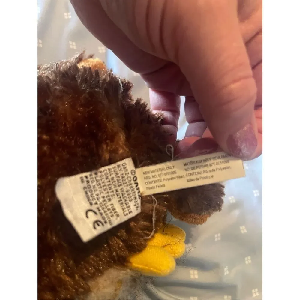 Ganz Kids Brown Polyester Webkinz Barred Fluffy Owl Plush Toy
